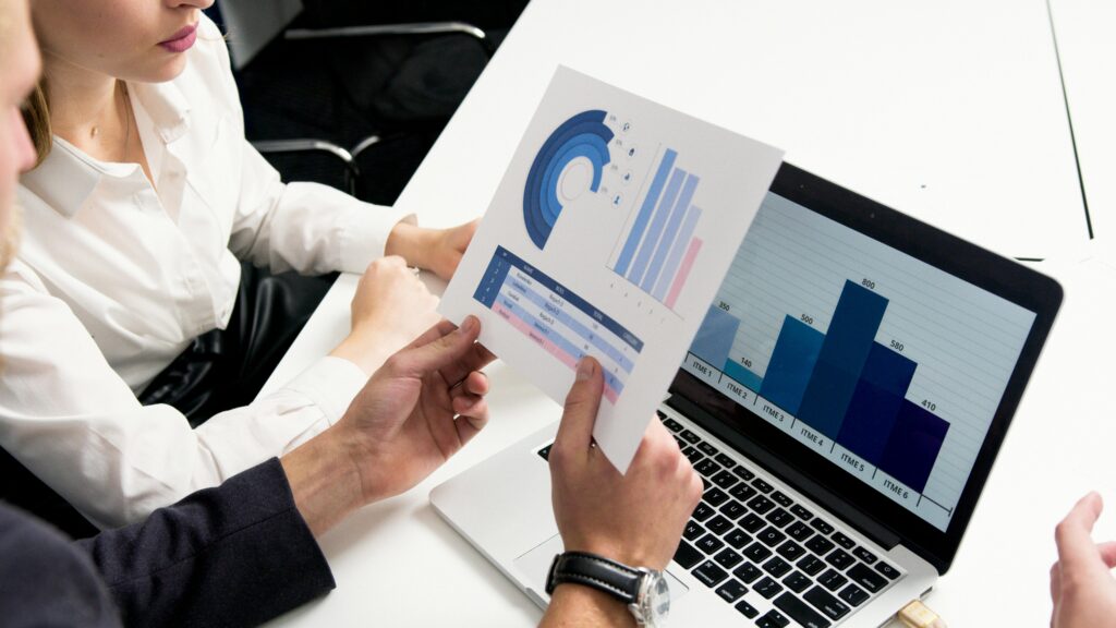 People looking at the chat discussing the part-time CFO services by mbb auditing in dubai.